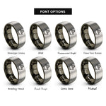 font options for inside engraving on gunmetal & silver citrus press rings
