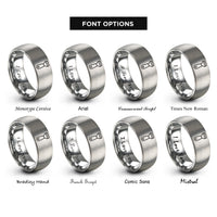 font options for inside engraving on silver citrus zester rings