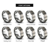 font options for inside engraving on silver citrus zester rings
