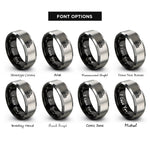 font options for inside engraving on black & silver city hall building rings