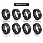 font options for inside engraving on black city hall building rings