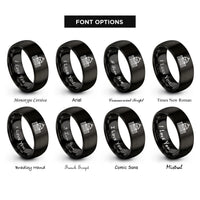 font options for inside engraving on black city hall building rings