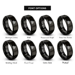 font options for inside engraving on black city hall building rings