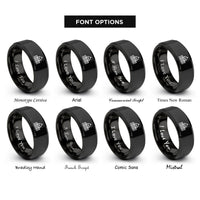 font options for inside engraving on black city hall building rings