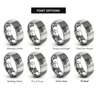 font options for inside engraving on gray city hall building rings