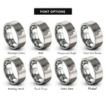 font options for inside engraving on gray city skyline rings