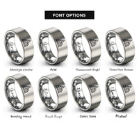 font options for inside engraving on gray city skyline rings