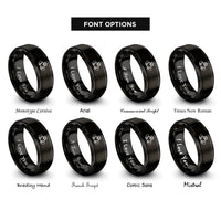 font options for inside engraving on black claddagh rings