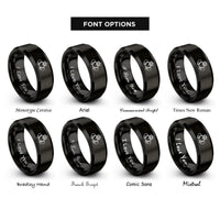 font options for inside engraving on black claddagh rings