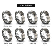 font options for inside engraving on grey claddagh heart rings