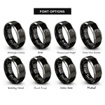 font options for inside engraving on black & grey clamp rings
