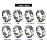 font options for inside engraving on grey clamp rings
