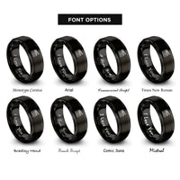 font options for inside engraving on black clapperboard rings