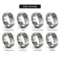 font options for inside engraving on silver clapperboard rings