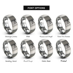 font options for inside engraving on grey clapperboard rings