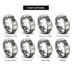 font options for inside engraving on silver clapperboard rings