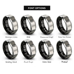font options for inside engraving on black & grey clarinet rings