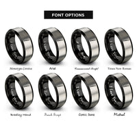 font options for inside engraving on black & silver clarinet rings