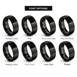 font options for inside engraving on black clarinet rings