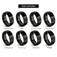 font options for inside engraving on black clarinet rings