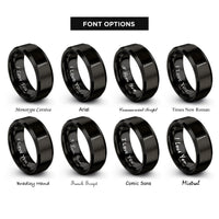 font options for inside engraving on black clarinet rings