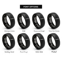 font options for inside engraving on black clarinet rings