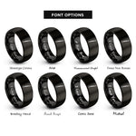 font options for inside engraving on black clarinet rings