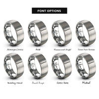 font options for inside engraving on grey clarinet rings