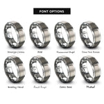 font options for inside engraving on silver clarinet rings
