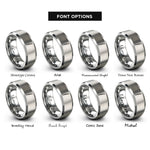 font options for inside engraving on silver clarinet rings