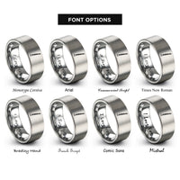 font options for inside engraving on gray clarinet rings