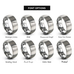 font options for inside engraving on silver clarinet rings