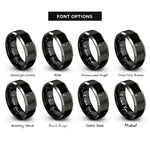 font options for inside engraving on black & gray clarinet mouthpiece rings