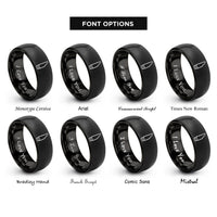 font options for inside engraving on black clarinet mouthpiece rings