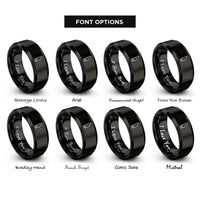 font options for inside engraving on black clarinet mouthpiece rings
