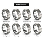 font options for inside engraving on grey clarinet mouthpiece rings