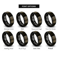 font options for inside engraving on gunmetal & black clarinet mouthpiece rings
