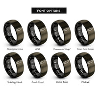font options for inside engraving on gunmetal & black clarinet mouthpiece rings