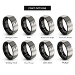 font options for inside engraving on black & gray clarinet player marching rings