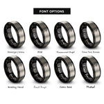 font options for inside engraving on black & gray clarinet player marching rings