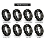 font options for inside engraving on black & gray clarinet player marching rings