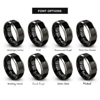 font options for inside engraving on black & gray clarinet player marching rings