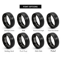 font options for inside engraving on black clarinet player marching rings