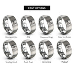 font options for inside engraving on gray clarinetist playing rings