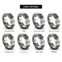 font options for inside engraving on gray clarinetist playing rings