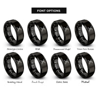 font options for inside engraving on black clarinets clef rings