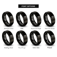 font options for inside engraving on black clarinets clef rings