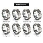 font options for inside engraving on grey clarinets clef rings