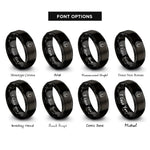 font options for inside engraving on black class iii rings