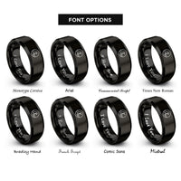 font options for inside engraving on black class iii rings